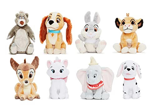 Simba Smoby Toys UK LTD Disney Classic Animals - Kleine Plüschtier-Kollektion: Balu 15 cm, Lady 14 cm, Klopfer 16 cm, Simba 15 cm, Bambi 15 cm, Marie 15 cm, Dumbo 17 cm, Dalmatiner 15 cm. (8 Stück) (6 von Simba Smoby Toys UK LTD