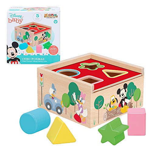 WOOMAX - Cubo 4 formas encajables madera natural Disney baby (ColorBaby 48720) von WOOMAX