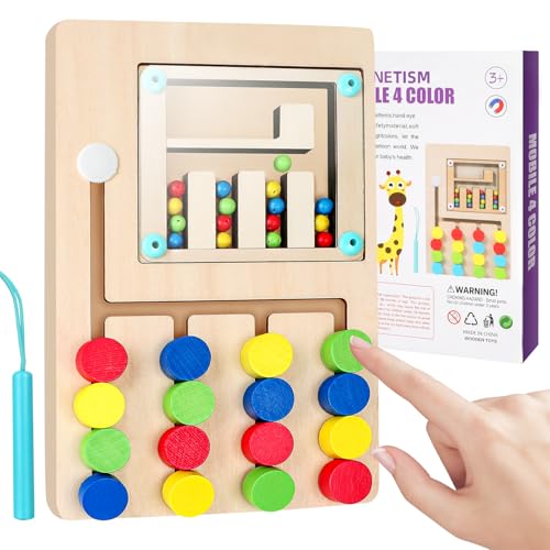 Dittybuy Montessori Spielzeug ab 3 4 5 6 Jahre Junge Mädchen 3-8 Jahr Holzspielzeug Lernspiele Labyrinth Montessori Motorikspielzeug geeignet als Geschenk für Jungen und Mädchen ab 3 4 5 6 Jahren von Dittybuy