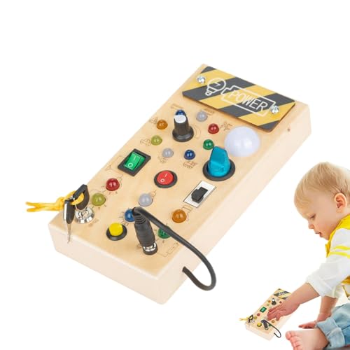 Activity Board Toddler, Wood Battery Powered Toddler Sensory Board, Early Learning Activity Board, Wooden Sensory Toys Toddler, Travel Activity Educational Learning Toy, Easy To Use, Portable for Kids von Diuyzoc