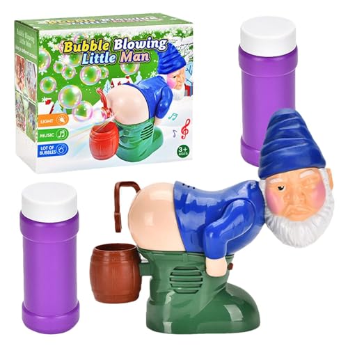 Bubble Blowing Santa, Naughty Gnomes Bubble Santa, Santa Bubble Blowing Machine with Music & Flashing Lights, 155cm, Red/Blue, for Outdoor & Indoor Activity von Diuyzoc