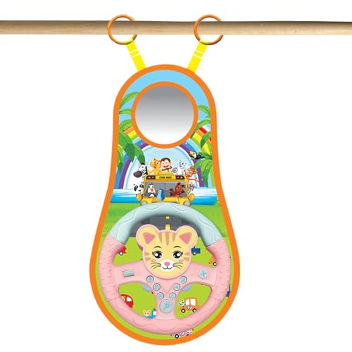 Diuyzoc Baby-Autositz-Lenkrad, Autositz-Lenkrad-Spielzeug, Musik-Lenkrad-Spielzeug, Batteriebetrieben, 360 Grad Drehbar, 43 cm, Für Kinder, Kinder-Fahrerlebnis von Diuyzoc