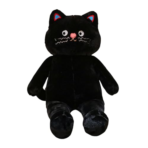 Diuyzoc Katzen-Kuscheltiere, Begleittierpuppe, ßes Katzen-Kuscheltier, Hautfreundliches Material, Einzigartiges Geschenk, 80 cm, Schwarz/rosa Für Kinder, Zum Faulenzen, Kuscheln Vor Dem Schlafengehen von Diuyzoc