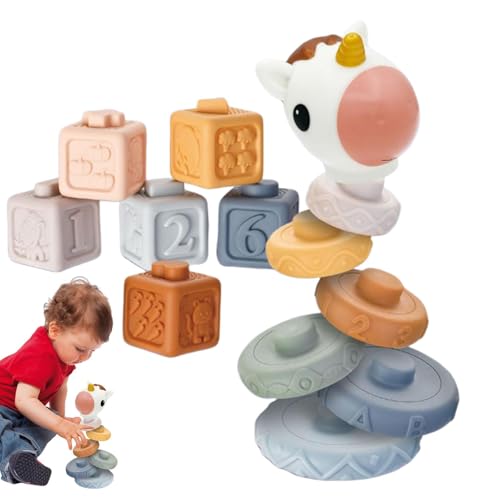 Diuyzoc Kids Building Blocks Game, Sensory Stacking Toys Board Game, Animal Shaped Design, Colorful Building Blocks Game, Balance Stacking Blocks Toy, Easy to Use, Portable for Home Kindergarten von Diuyzoc