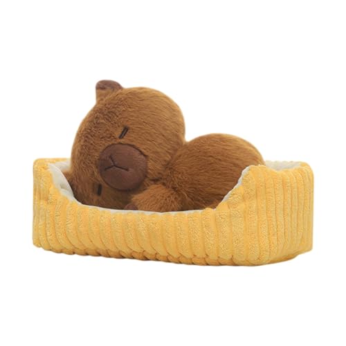 Diuyzoc Niedlicher Capybara-Plüsch, Weiches Tier-Plüschtier Capybara, Capybara-Heimdekoration, Bequemes, Weiches Und Kuscheliges Material, 18 cm, Für Wohn- Und Schlafzimmer, Kinder Und Erwachsene von Diuyzoc