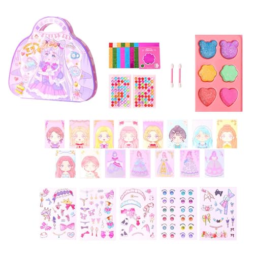 Pretend Make-up-Set, Make-up-Spielzeug-Set | Mädchen-Cartoon-Play-Kosmetikset | Prinzessin-Make-up-Set mit Aufklebern, Anziehspiel-Set für Kindergarten, Kindergarten von Diuyzoc