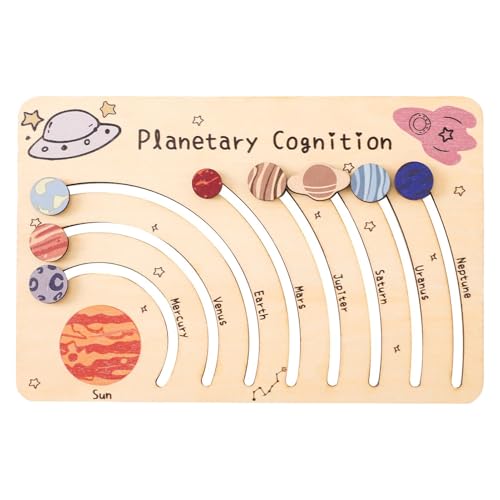 Sonnensystem Planet Weltraum-Holzpuzzle-Spielzeug,Holz-Weltraumpuzzle - Früherziehungsspielzeug,Puzzles Planeten Sonnensystem Planetenpuzzle Sonnensystem Kognitionspuzzle zum Geburtstag Kindertag von Diuyzoc