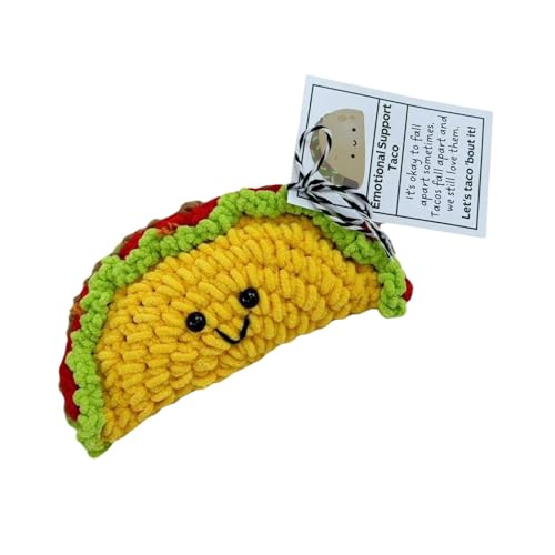 Taco zur emotionalen Unterstützung, gehäkelter Plüsch zur emotionalen Unterstützung, weiches Knödelspielzeug, weicher Plüsch, süß und gemütlich, 18,8 cm, für Familie und Freunde, geliebte Menschen von Diuyzoc