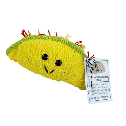 Taco zur emotionalen Unterstützung, gehäkelter Plüsch zur emotionalen Unterstützung, weiches Knödelspielzeug, weicher Plüsch, süß und gemütlich, 18,8 cm, für Familie und Freunde, geliebte Menschen von Diuyzoc