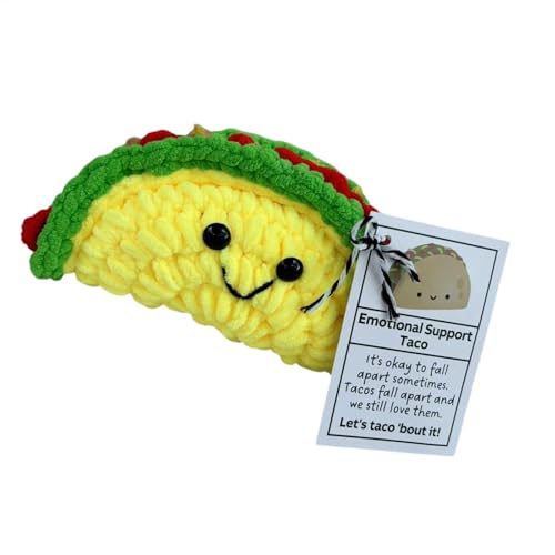 Taco zur emotionalen Unterstützung, gehäkelter Plüsch zur emotionalen Unterstützung, weiches Knödelspielzeug, weicher Plüsch, süß und gemütlich, 18,8 cm, für Familie und Freunde, geliebte Menschen von Diuyzoc