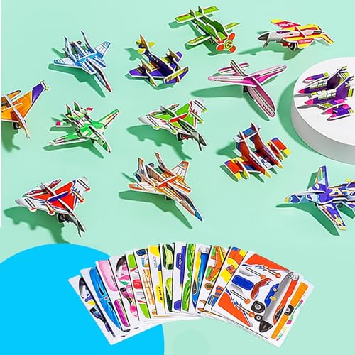 25Pcs(Not repeating) Educational 3D Cartoon Puzzle, Ally Pocket Educational 3D Cartoon Puzzle, 2024 New 3D Puzzles, Shape Matching Puzzle, DIY Cartoon Animal Learning Education Toys (Airplane) von Diveck