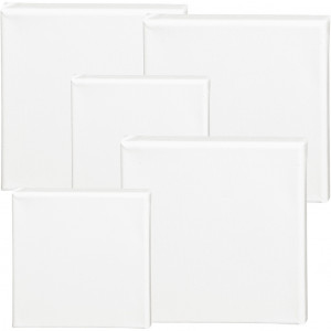 Leinwand, T 1,6 cm, Größe 15x15 cm, 360 g, Weiß, 40Stk/ 1 Pck von Diverse