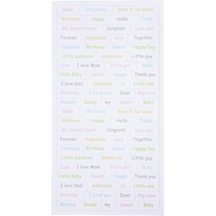 Sticker, Baby, Blatt 12x23 cm, 2x84 Stk/ 1 Pck Sticker, Baby, Blatt 12x23 cm, 2x84 Stk/ 1 Pck von Diverse