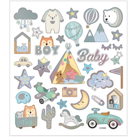 Sticker, Baby Boy, Blatt 15x16,5 cm, ca. 32 Stk, 1 Bl. Sticker, Baby Boy, Blatt 15x16,5 cm, ca. 32 Stk, 1 Bl. von Diverse
