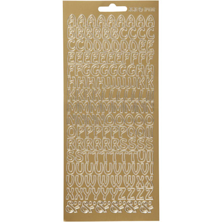 Aufkleber, Buchstaben, Blatt 10x23 cm, gold, 1 Blatt Aufkleber, Buchstaben, Blatt 10x23 cm, gold, 1 Blatt von Diverse