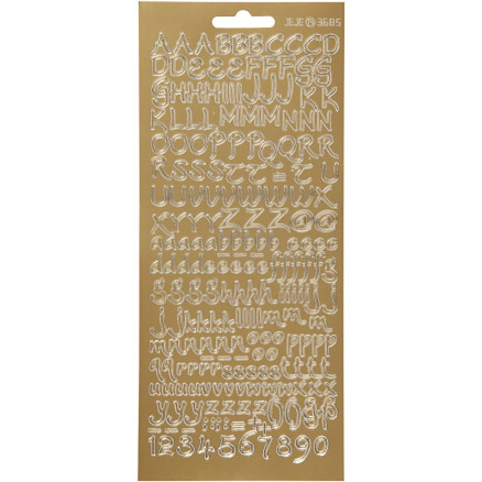 Aufkleber, Buchstaben, Blatt 10x23 cm, gold, 1 Blatt Aufkleber, Buchstaben, Blatt 10x23 cm, gold, 1 Blatt von Diverse