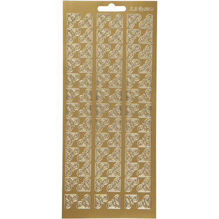 Aufkleber, Ecken, Blatt 10x23 cm, gold, 1 Blatt Aufkleber, Ecken, Blatt 10x23 cm, gold, 1 Blatt von Diverse