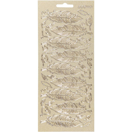Aufkleber, Federn, Blatt 10x23 cm, gold, 1 Blatt Aufkleber, Federn, Blatt 10x23 cm, gold, 1 Blatt von Diverse