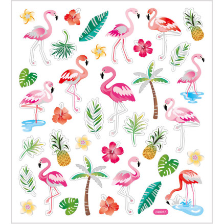 Sticker, Flamingo, Blatt 15x16,5 cm, ca. 37 Stk, 1 Bl. Sticker, Flamingo, Blatt 15x16,5 cm, ca. 37 Stk, 1 Bl. von Diverse