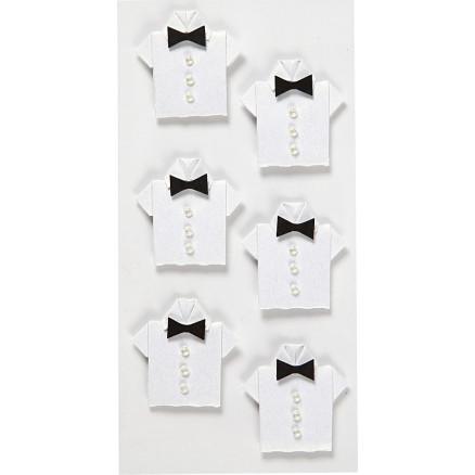 Sticker, Hemd, Größe 33x35 mm, Weiß, 6 Stk/ 1 Pck Sticker, Hemd, Größe 33x35 mm, Weiß, 6 Stk/ 1 Pck von Diverse