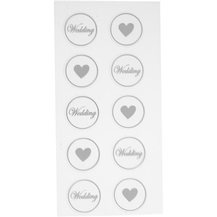 Sticker, Herz-Hochzeit, D 25 mm, Blatt 7,8x15,5 cm, Schwarz, 2 Bl. sort./ 1 Pck Sticker, Herz-Hochzeit, D 25 mm, Blatt 7,8x15,5 cm, Schwarz, 2 Bl. sort./ 1 Pck von Diverse