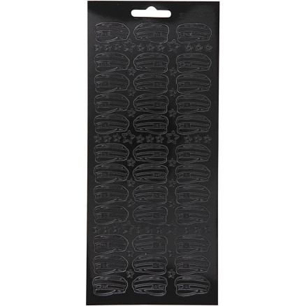 Aufkleber, Hut, Blatt 10x23 cm, schwarz, 1 Blatt Aufkleber, Hut, Blatt 10x23 cm, schwarz, 1 Blatt von Diverse