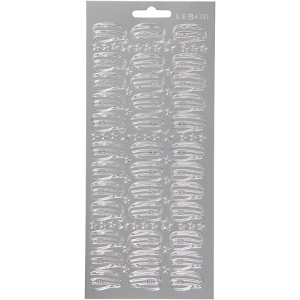 Aufkleber, Hut, Blatt 10x23 cm, silber, 1 Blatt Aufkleber, Hut, Blatt 10x23 cm, silber, 1 Blatt von Diverse