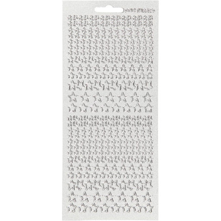 Aufkleber, Sterne, Blatt 10x23 cm, silber, 1 Blatt Aufkleber, Sterne, Blatt 10x23 cm, silber, 1 Blatt von Diverse