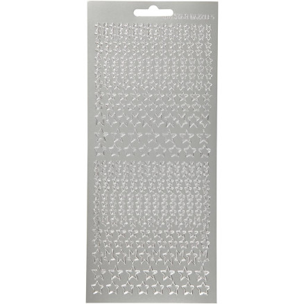 Aufkleber, Sterne, Blatt 10x23 cm, silber, 1 Blatt Aufkleber, Sterne, Blatt 10x23 cm, silber, 1 Blatt von Diverse
