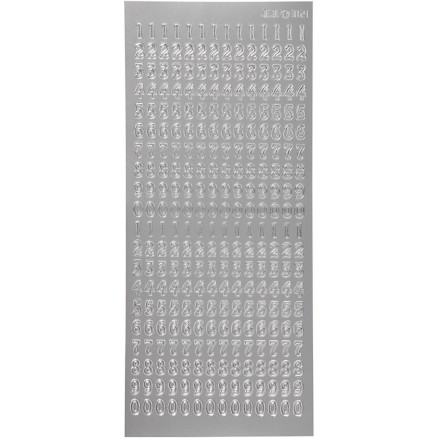 Aufkleber, Zahlen, Blatt 10x23 cm, silber, 1 Blatt Aufkleber, Zahlen, Blatt 10x23 cm, silber, 1 Blatt von Diverse