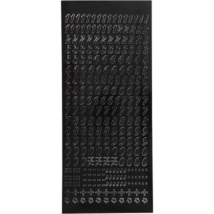 Aufkleber, kleine Zahlen, Blatt 10x23 cm, schwarz, 1 Blatt Aufkleber, kleine Zahlen, Blatt 10x23 cm, schwarz, 1 Blatt von Diverse