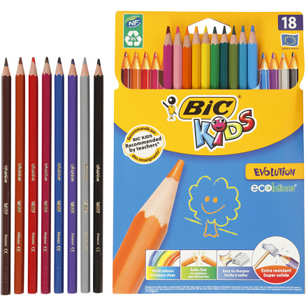 BIC Evolution Buntstifte, sechseckig, L 17,5 cm, Mine 3 mm, Sortierte Farben, 18 Stk/ 1 Pck BIC Evolution Buntstifte, sechseckig, L 17,5 cm, Mine 3 mm, Sortierte Farben, 18 Stk/ 1 Pck von Diverse