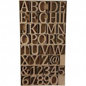 Buchstaben, Zahlen & Zeichen, H 13 cm, Dicke 2 cm, 160 Stk/ 160 Pck von Diverse