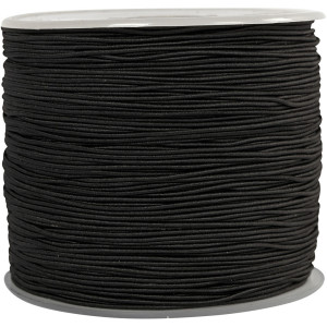 Elastische Schnur, Dicke 1 mm, Schwarz, 250m/ 1 Rolle von Diverse