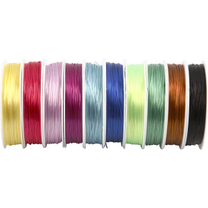 Elastische Schnur, Sortierte Farben, Dicke 1 mm, 25 m/ 10 Pck von Diverse