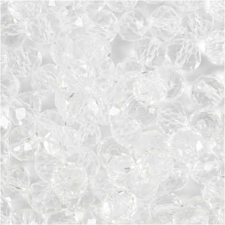 Glasschliffperlen, Größe 5x6 mm, Lochgröße 1 mm, Kristall, 100 Stk/ 1 Pck Glasschliffperlen, Größe 5x6 mm, Lochgröße 1 mm, Kristall, 100 Stk/ 1 Pck von Diverse