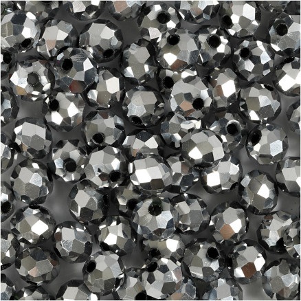 Glasschliffperlen, Größe 5x6 mm, Lochgröße 1 mm, Grau metallic, 100 Stk/ 1 Pck Glasschliffperlen, Größe 5x6 mm, Lochgröße 1 mm, Grau metallic, 100 Stk/ 1 Pck von Diverse