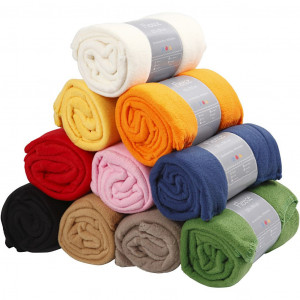 Fleece, Sortierte Farben, L 125 cm, B 150 cm, 10 Stk/ 10 Pck von Diverse