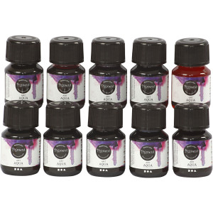 Flüssige Aquarellfarbe, Sortierte Farben, 10x30ml/ 1 Pck von Diverse