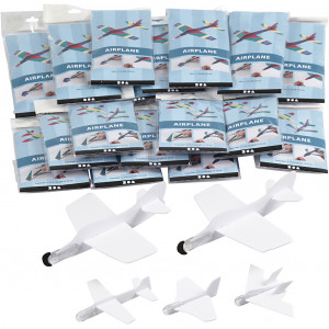 Flugzeug-Sortiment, L 11,5-19 cm, B 11-17,5 cm, Weiß, 50Stk/ 1 Pck von Diverse