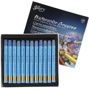 Gallery Aquarell-Kreide, L 9,3 cm, Dicke 8 mm, Himmelblau (337), 12Stk von Diverse