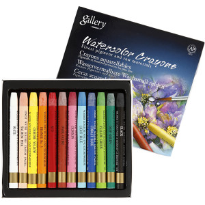 Gallery Aquarell-Kreide, L 9,3 cm, Sortierte Farben, 12Stk/ 1 Pck von Diverse