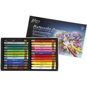 Gallery Aquarell-Kreide, L 9,3 cm, Sortierte Farben, 24Stk/ 1 Pck von Diverse