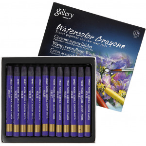 Gallery Aquarell-Kreide, L 9,3 cm, Dicke 8 mm, Violett (320), 12Stk/ 1 von Diverse