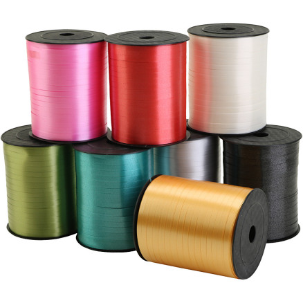 Geschenkband, B: 5 mm, versch. Farben, 8x400m/ 1 Pk. Geschenkband, B: 5 mm, versch. Farben, 8x400m/ 1 Pk. von Diverse