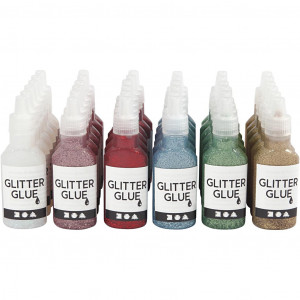 Glitzerkleber, 36x25 ml, sortierte Farben von Diverse