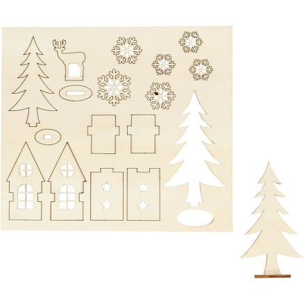 Holzfigur zur Selbstmontage, Haus, Baum, Hirsch, L: 15,5 cm, B: 17 cm, Stärke 3 mm, 1 Pk. Holzfigur zur Selbstmontage, Haus, Baum, Hirsch, L: 15,5 cm, B: 17 cm, Stärke 3 mm, 1 Pk. von Diverse
