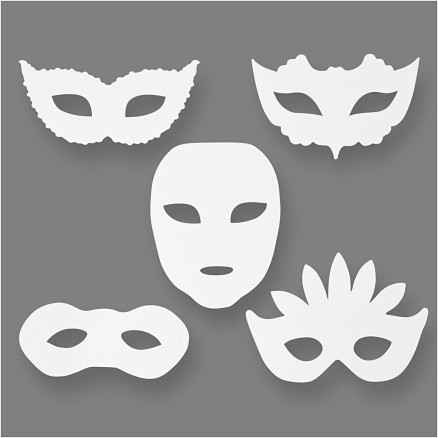 Karnevals-Masken, H 8,5-19 cm, B 15-20,5 cm, 230 g, Weiß, 16 Stk/ 1 Pck Karnevals-Masken, H 8,5-19 cm, B 15-20,5 cm, 230 g, Weiß, 16 Stk/ 1 Pck von Diverse