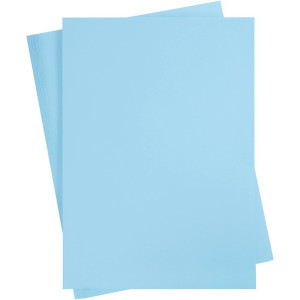 Karton, hellblau, A2, 420x594 mm, 180 g, 100 Blatt/ 1 Packung. von Diverse