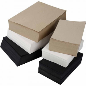 Kraftpapier, A3,A4, 100+135 g, Schwarz, Grau, Edel, Weiß, 6000Bl. sort von Diverse